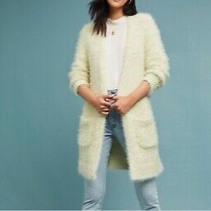 Anthropologie Meadow Rue Whittier Eyelash Open Front Cardigan
